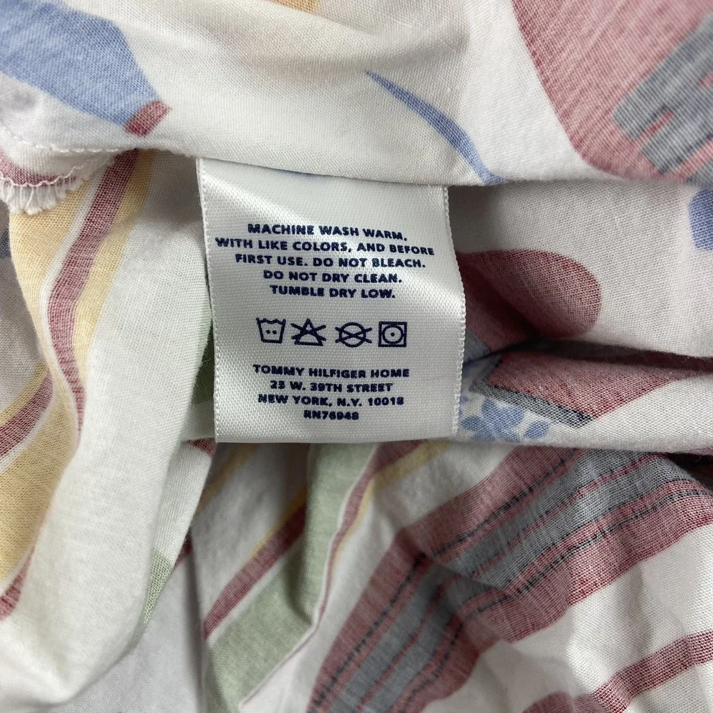 Tommy Hilfiger Twin Surfboard Print Beach House Fitted Sheet 100% Cotton Vintage